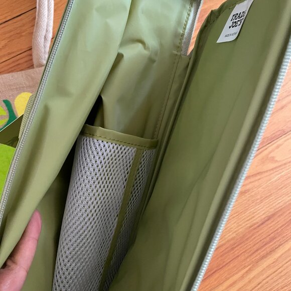 Trader Joes Lemon Lime Burlap Tote & XL Picnic Storage Insulated Cooler Bag TJs - Picture 6 of 15